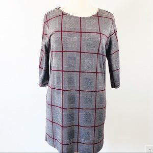 JONES NEW YORK Women's Plaid Shift Dress XL